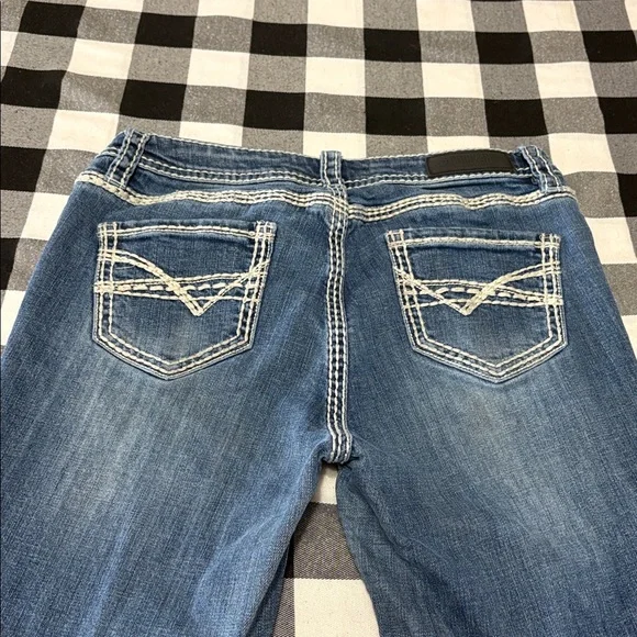 Rock & Roll Denim Mid Rise Trouser Cowgirl Bootcut Flare Jeans 28 x 32 Stretch - Picture 7 of 11